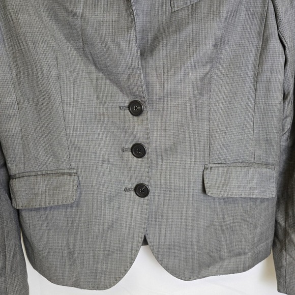 J. Crew Herringbone Wool Cashmere Blend 3 Button Blazer, Gray, Size 10, 88636 - Picture 3 of 10